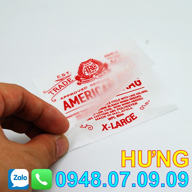 nhãn heat transfer label nhãn heat transfer label
